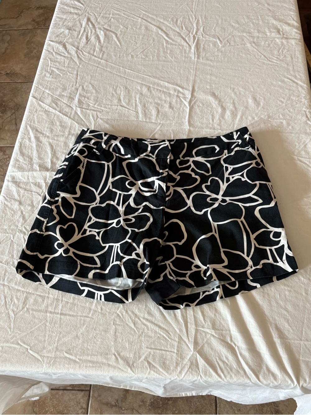Style & Co. Black and White Floral Bermuda Shorts